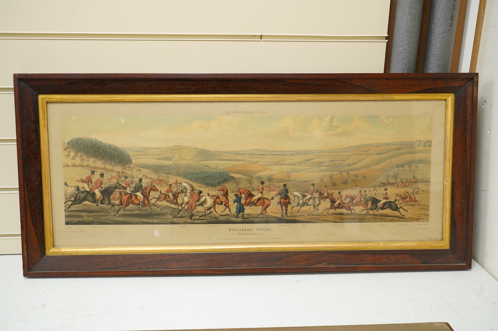 After Henry Thomas Alken (1784-1851), a set of four hunting interest lithographs, to include 'The Meeting', 'Full Cry' and 'The Death', published S & I Fuller, 1820s